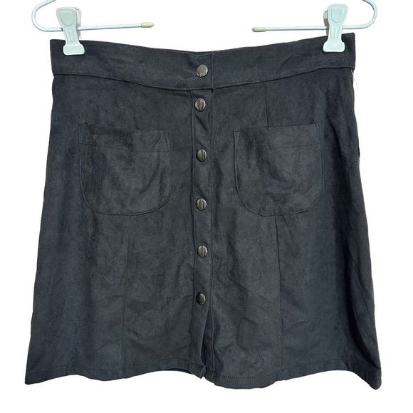 Adam Levine NWT black faux suede mini skirt small - Picture 1 of 5